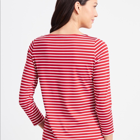 NWT Vineyard Vines Striped Sankaty Simple Boatneck Tee - Picture 3 of 7